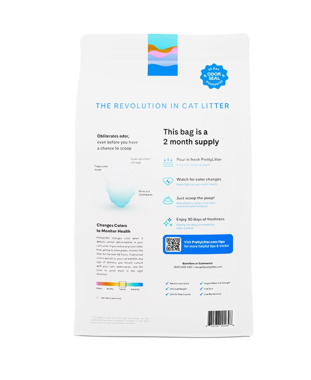 Health Monitoring Cat Litter with Lotus Flower Scent 8 Lb Bag T4598