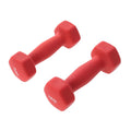 Ergonomic Hexagonal Neoprene Coated Dumbbells Red W75859