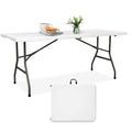 6FT Heavy Duty Portable Plastic Folding Table White C598778