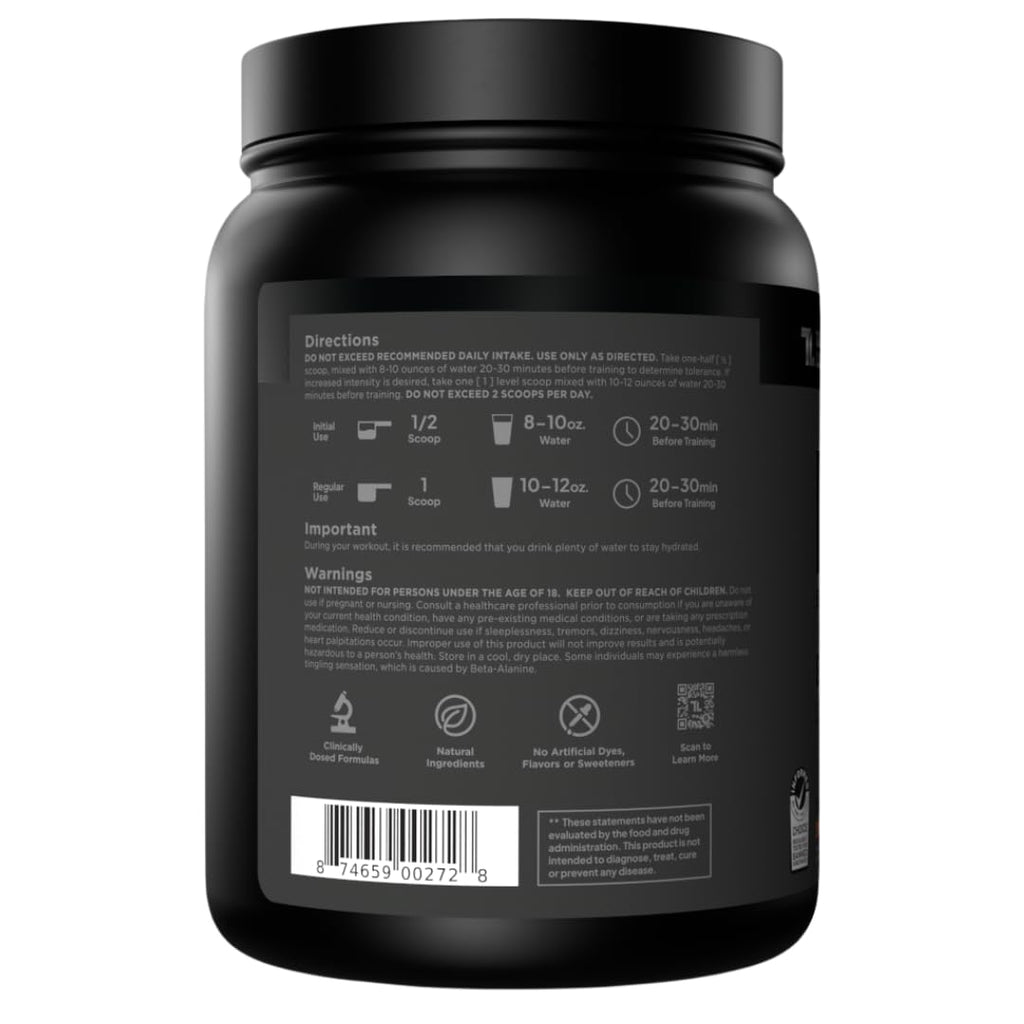 Sugar Free Pre Workout with Beta Alanine, Citrulline Malate & Caffeine, 30 Servings Z709443