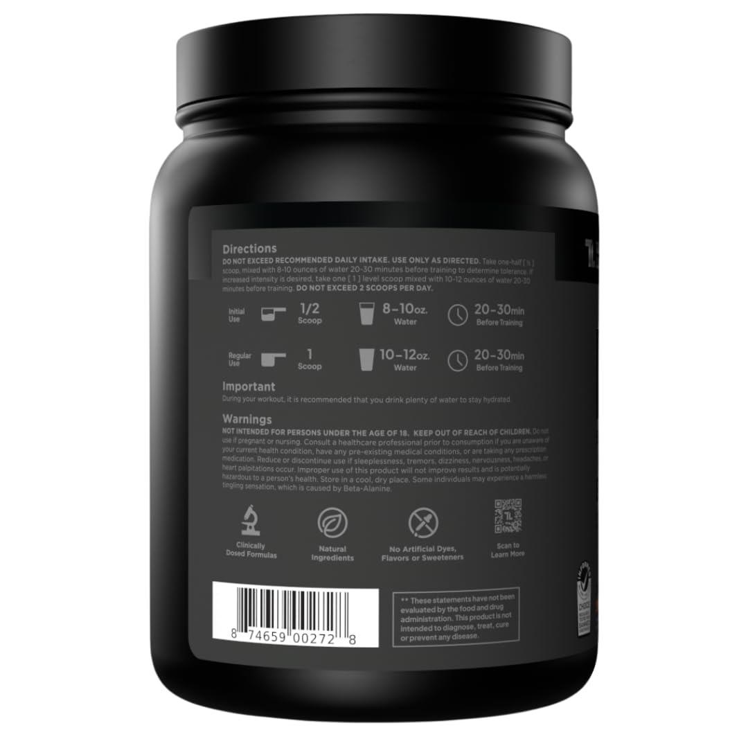 Sugar Free Pre Workout with Beta Alanine, Citrulline Malate & Caffeine, 30 Servings Z709443