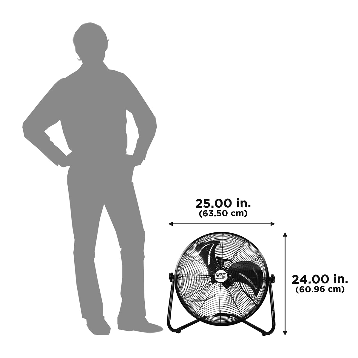 20 Inch 3-Speed High Velocity Metal Floor Fan I815511