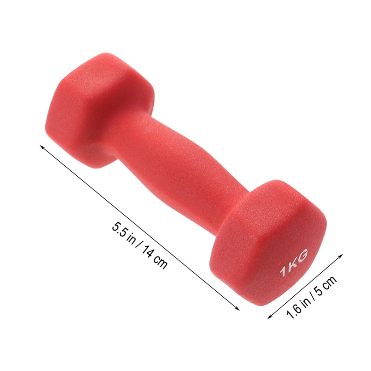 Ergonomic Hexagonal Neoprene Coated Dumbbells Red W75859