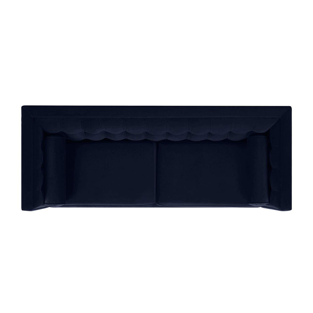 Dark Navy Blue Performance Velvet Tufted Sofa R20030