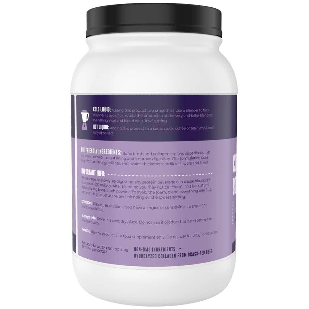 Collagen Bone Broth Powder, Unflavored, 2lb Q638