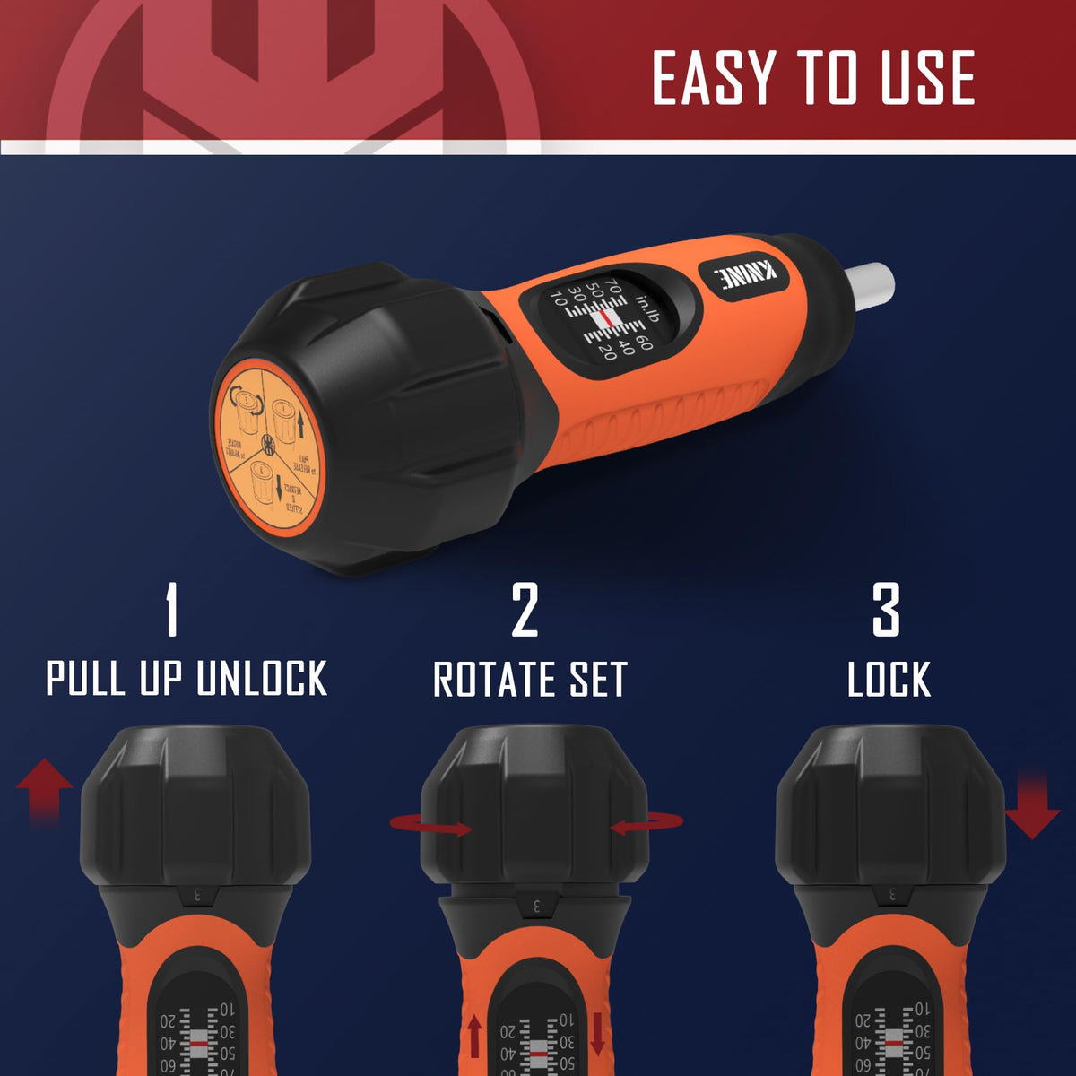 Torque Screwdriver Wrench Set 10-70 Inch Pounds 21 Hex Bits Orange S718