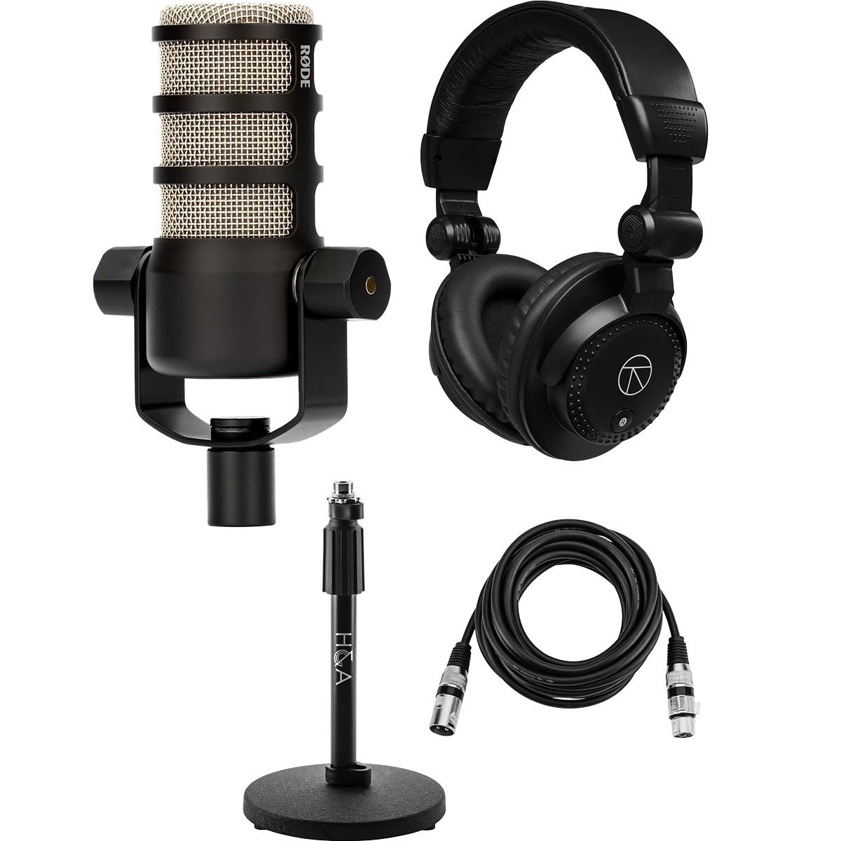 Dynamic Podcasting Microphone with Headphones, Stand, XLR Cable B163