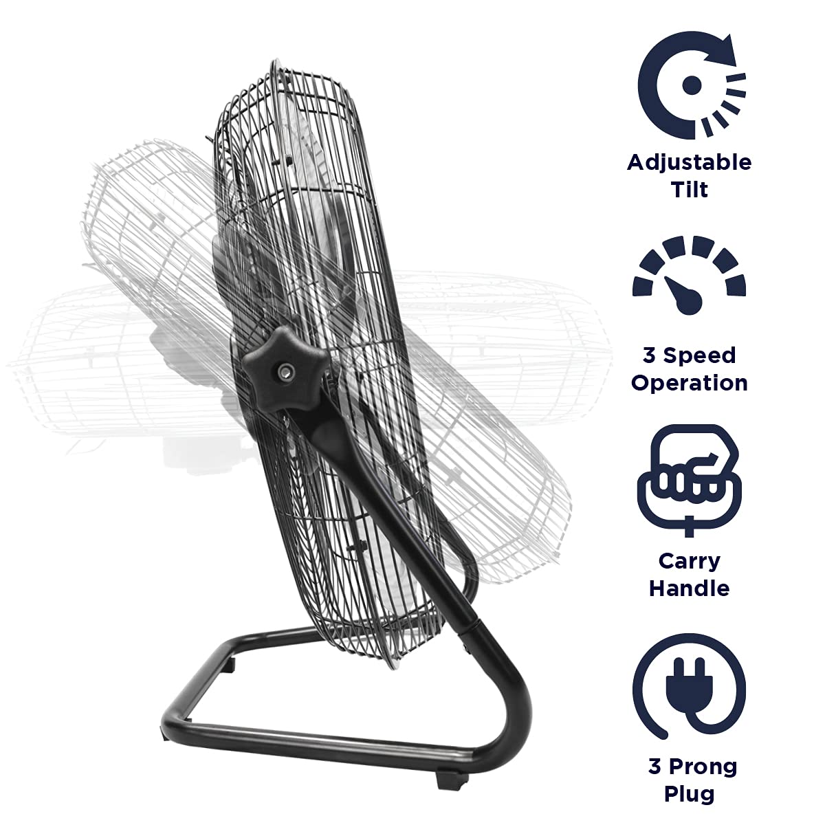 20 Inch 3-Speed High Velocity Metal Floor Fan I815511