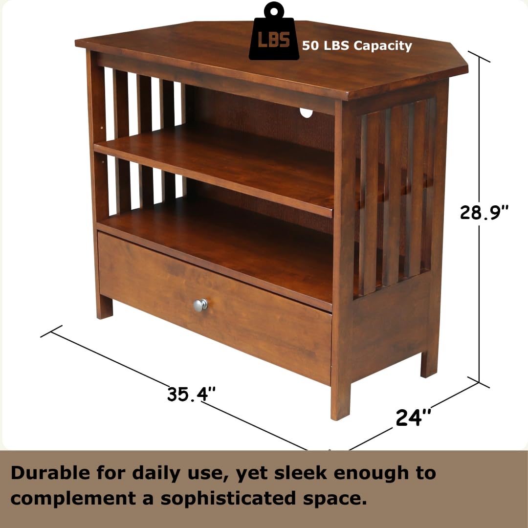 Solid Wood Corner TV Stand X98896