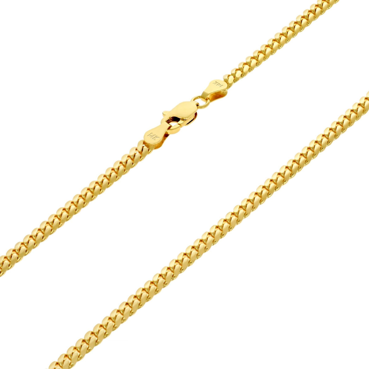14k Yellow Gold Cuban Link Chain Necklace J425002
