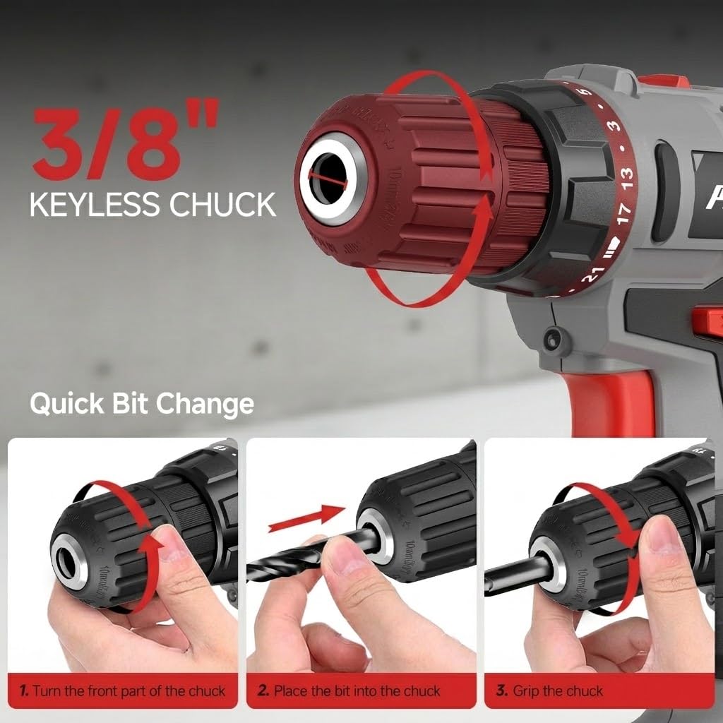 Cordless Drill Set 20V with Battery And Charger 59pcs Bits Kit U822676