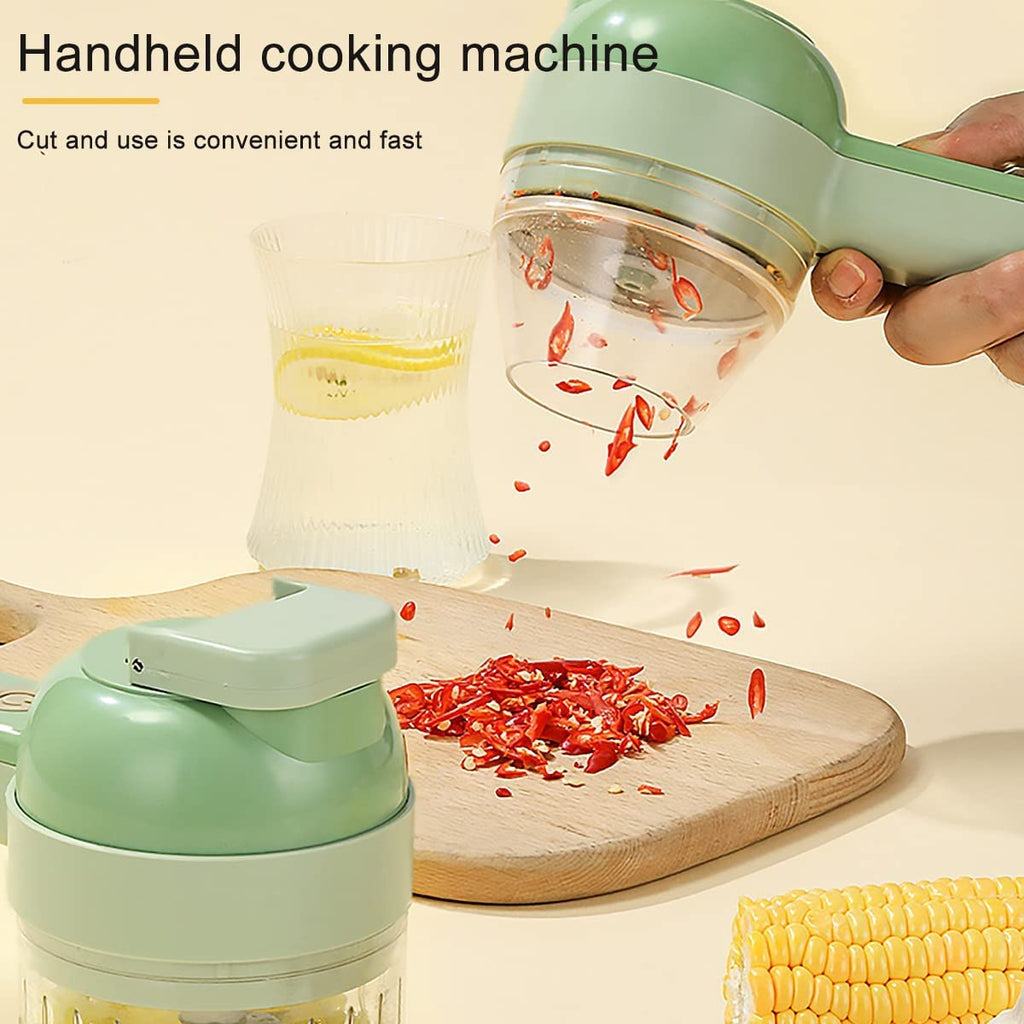 4 in 1 Handheld Electric Vegetable Cutter Set USB Rechargeable F593