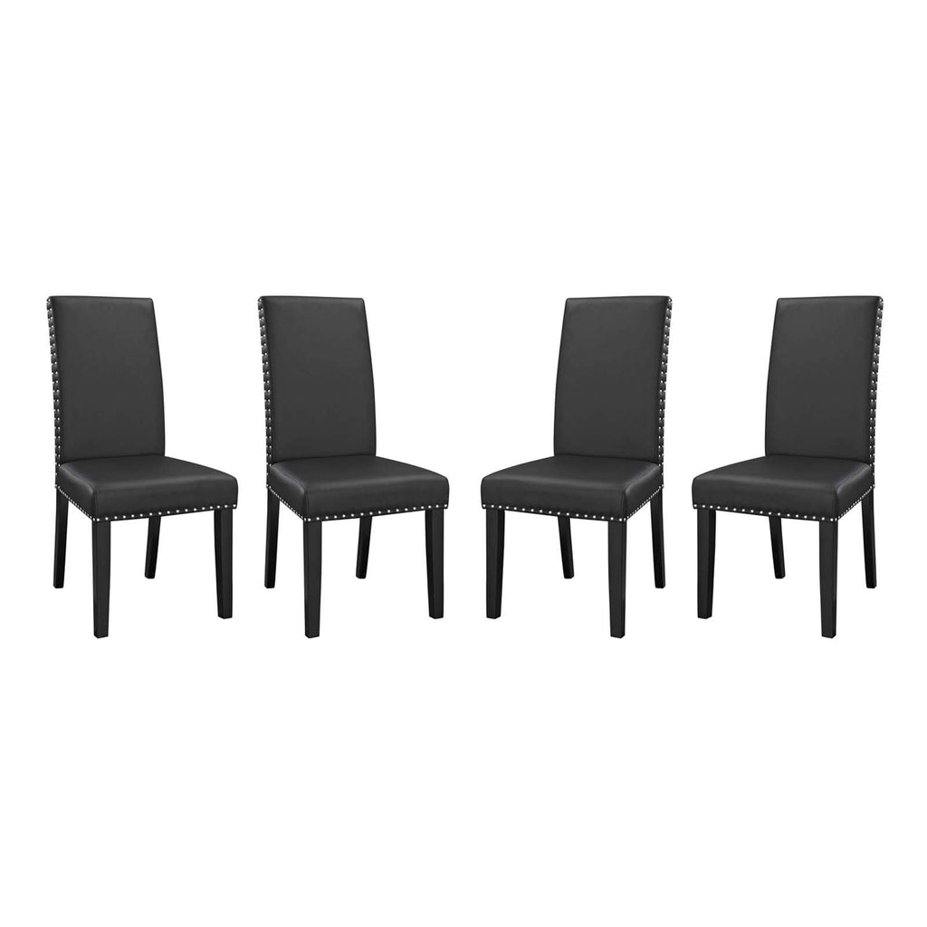 Black Faux Leather Dining Chairs S853374