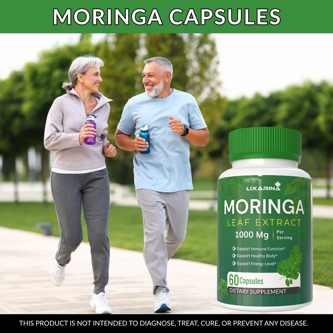 Moringa Capsules Organic 1000MG 60 Count Pack-2 U79944