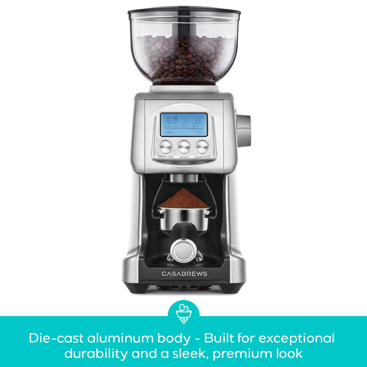 Electric Conical Burr Coffee Grinder with LCD Display X87924