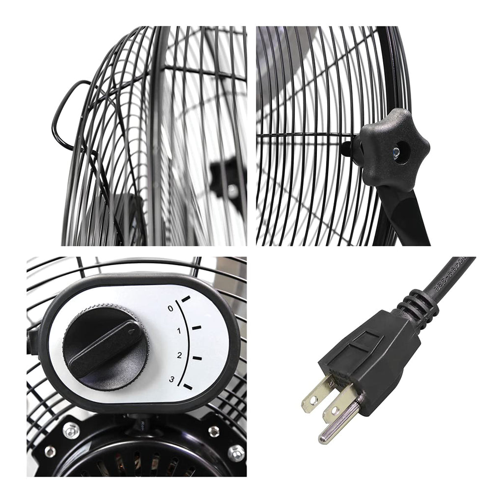 20 Inch 3-Speed High Velocity Metal Floor Fan I815511