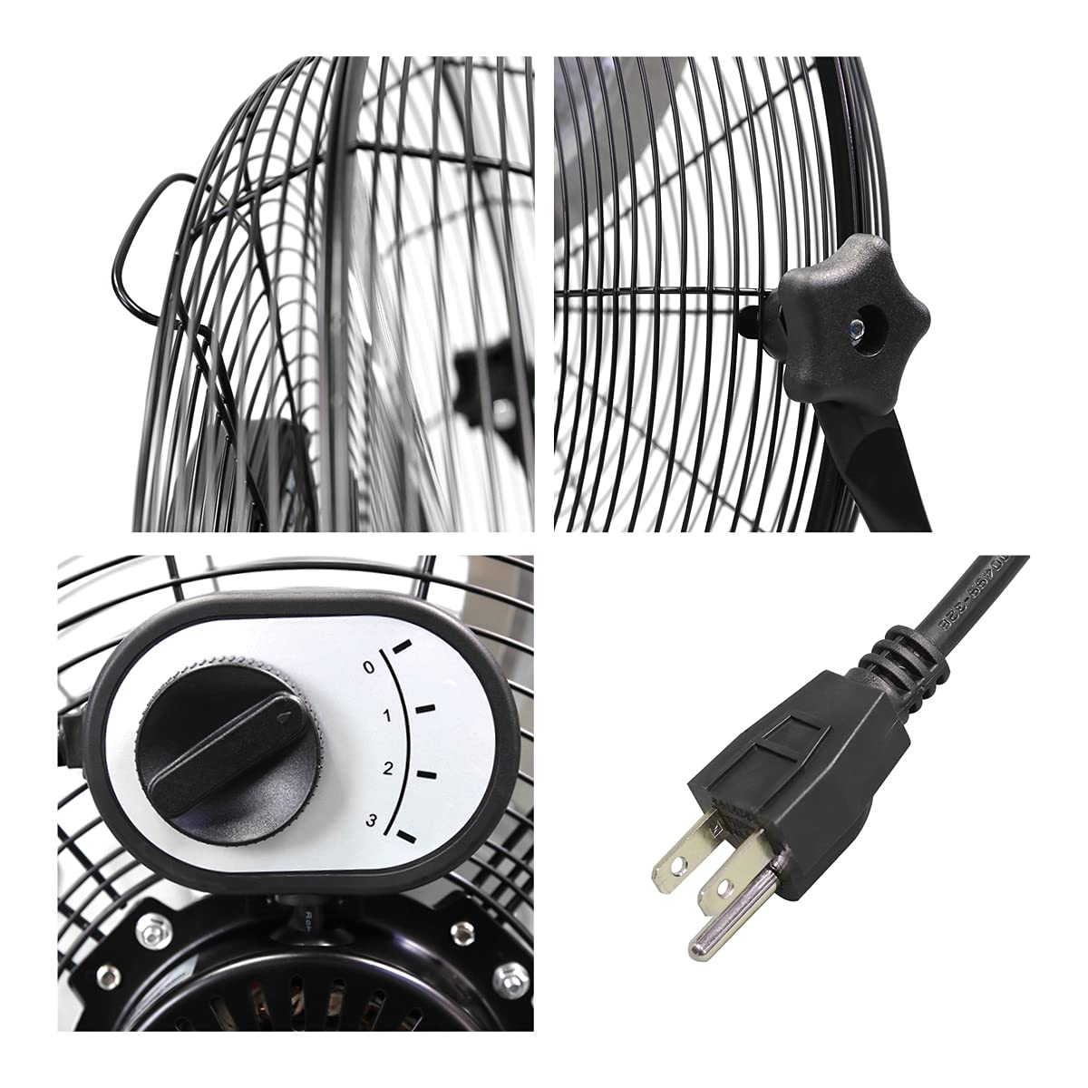 20 Inch 3-Speed High Velocity Metal Floor Fan I815511
