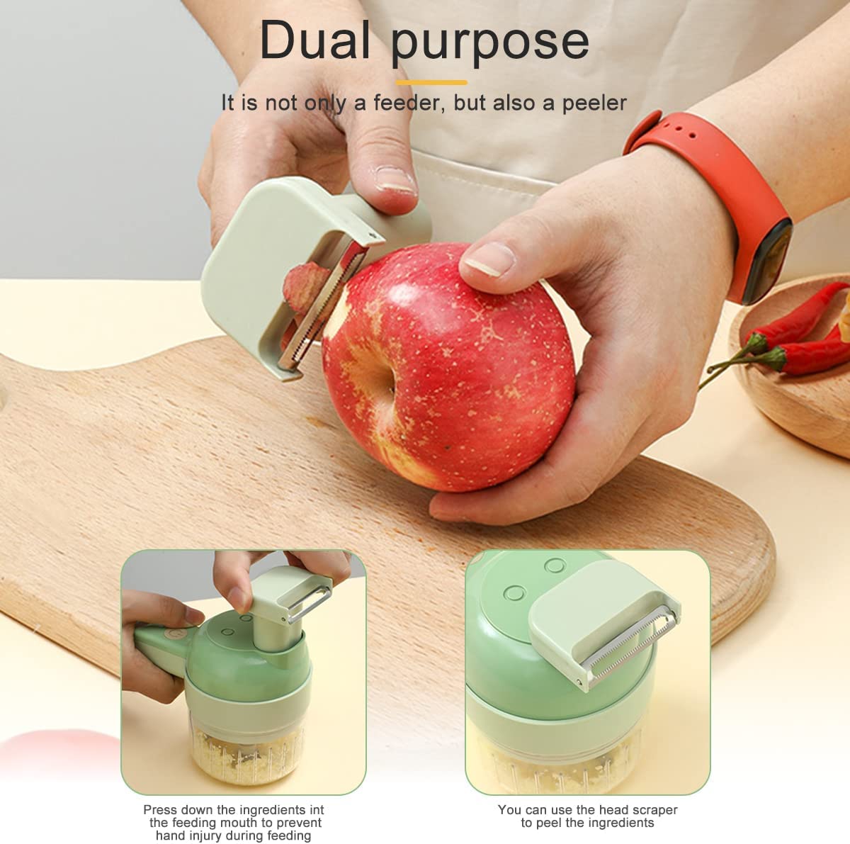 4 in 1 Handheld Electric Vegetable Cutter Set USB Rechargeable F593