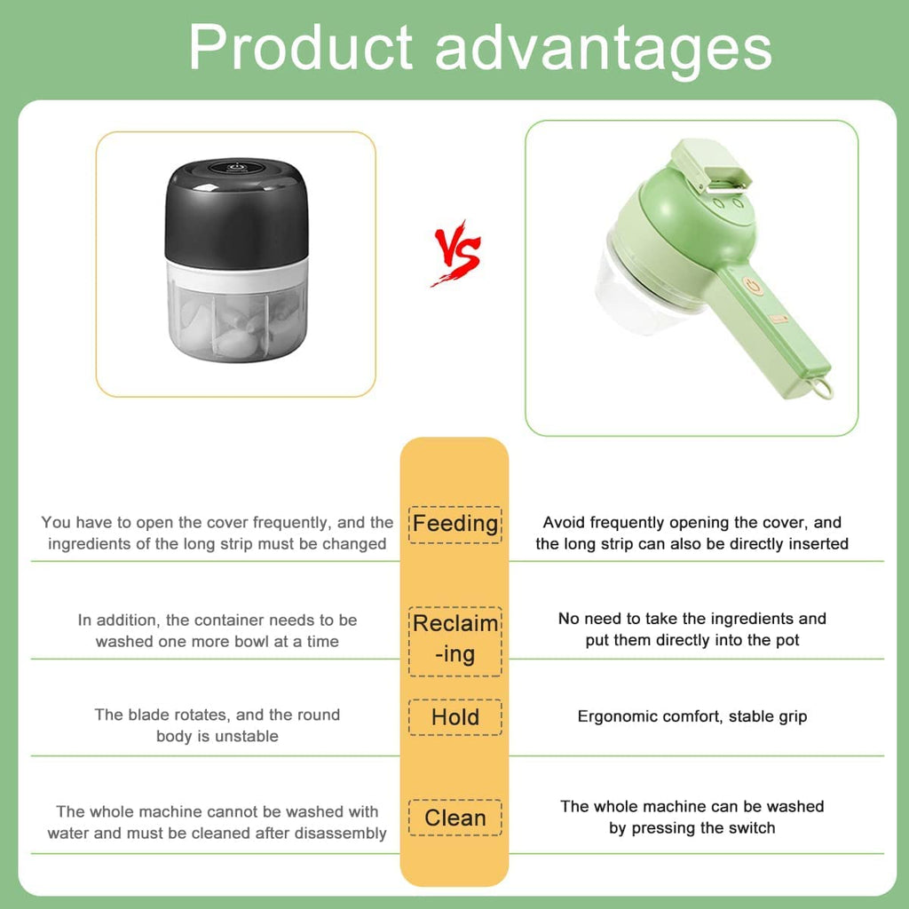 4 in 1 Handheld Electric Vegetable Cutter Set USB Rechargeable F593