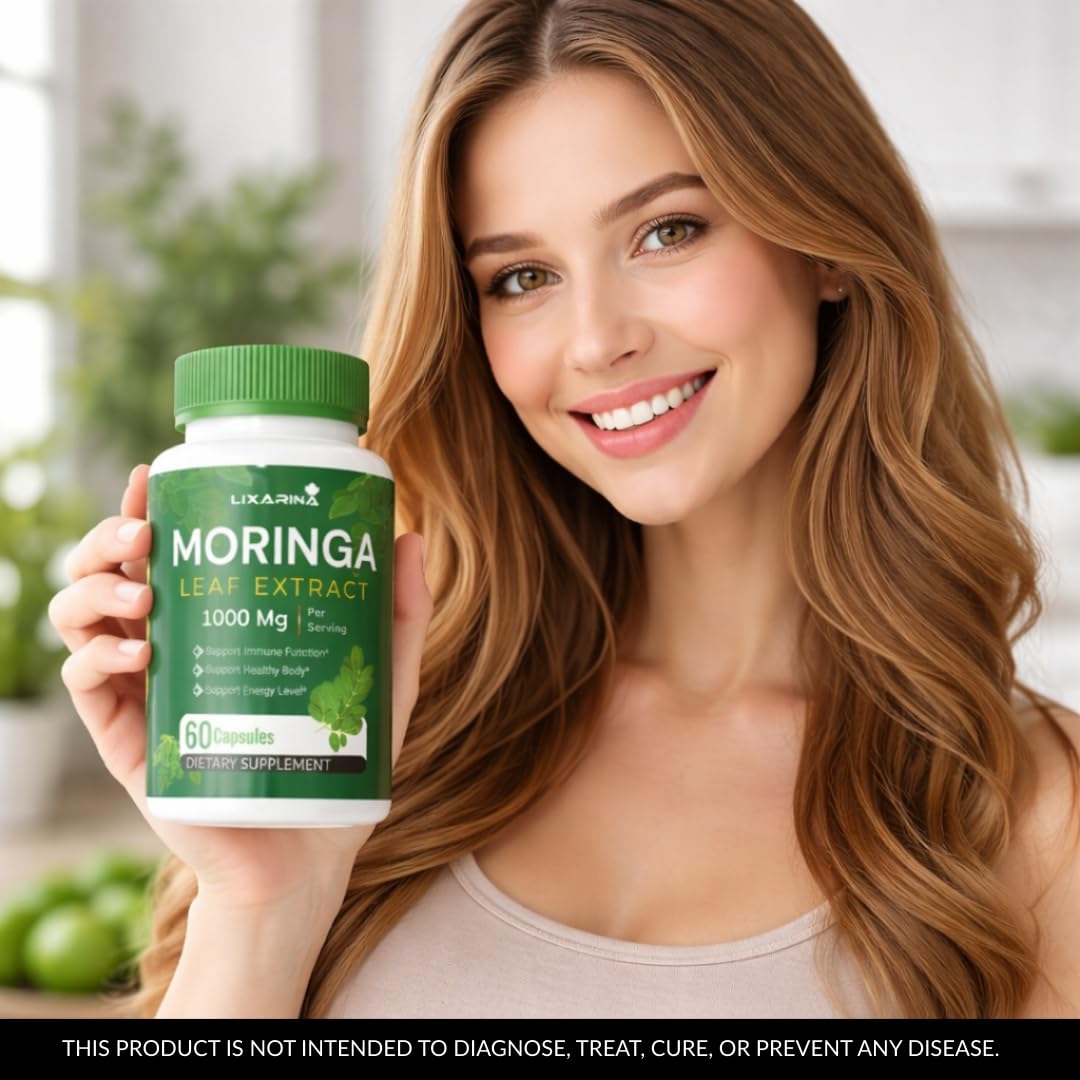 Moringa Capsules Organic 1000MG 60 Count Pack-2 U79944