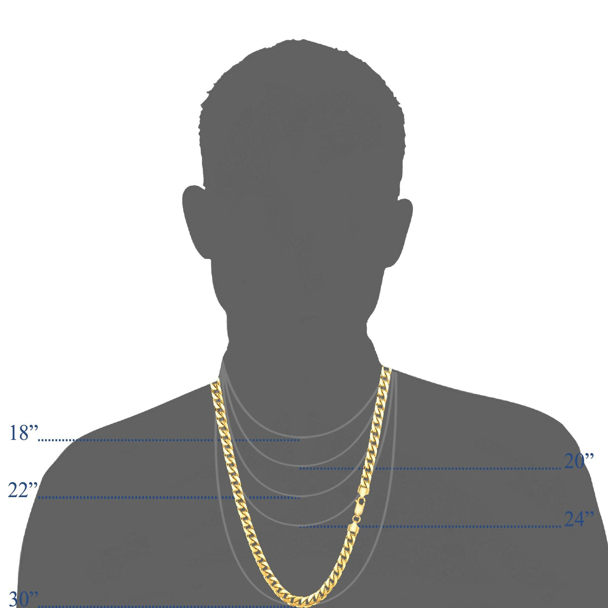 14k Yellow Gold Cuban Link Chain Necklace 5.8mm H827
