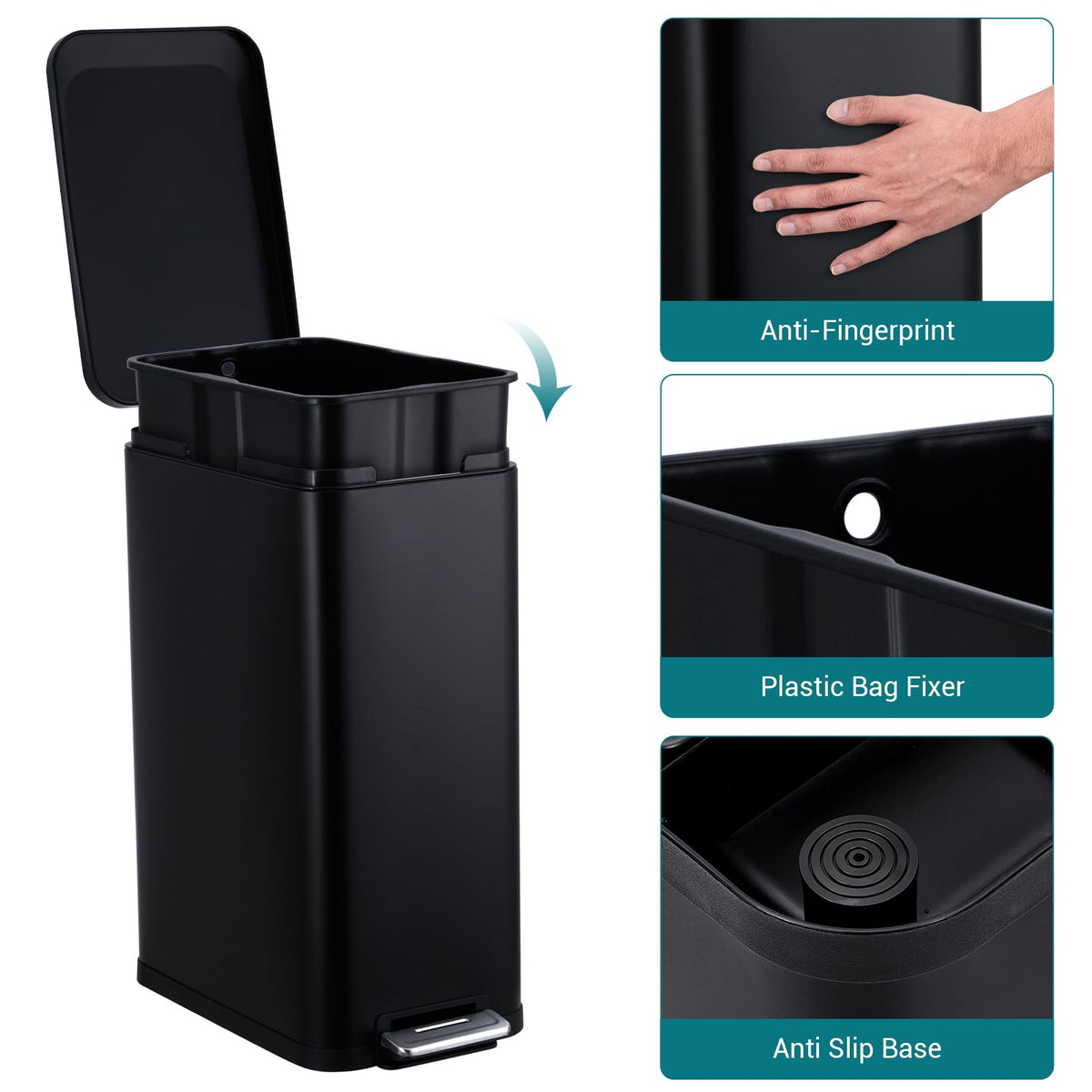 13.2 gal Stainless Steel Trash Can I11348
