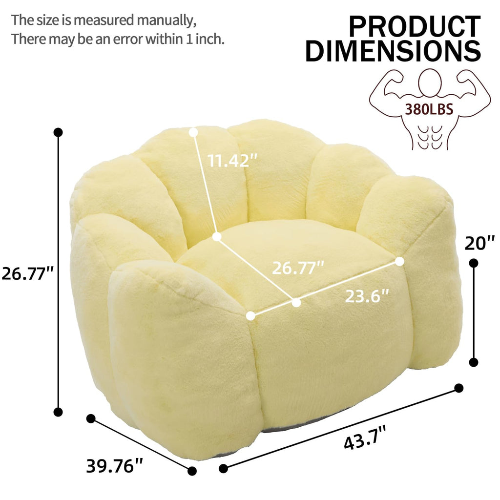 Faux Fur Bean Bag Sofa with Memory Foam C813881