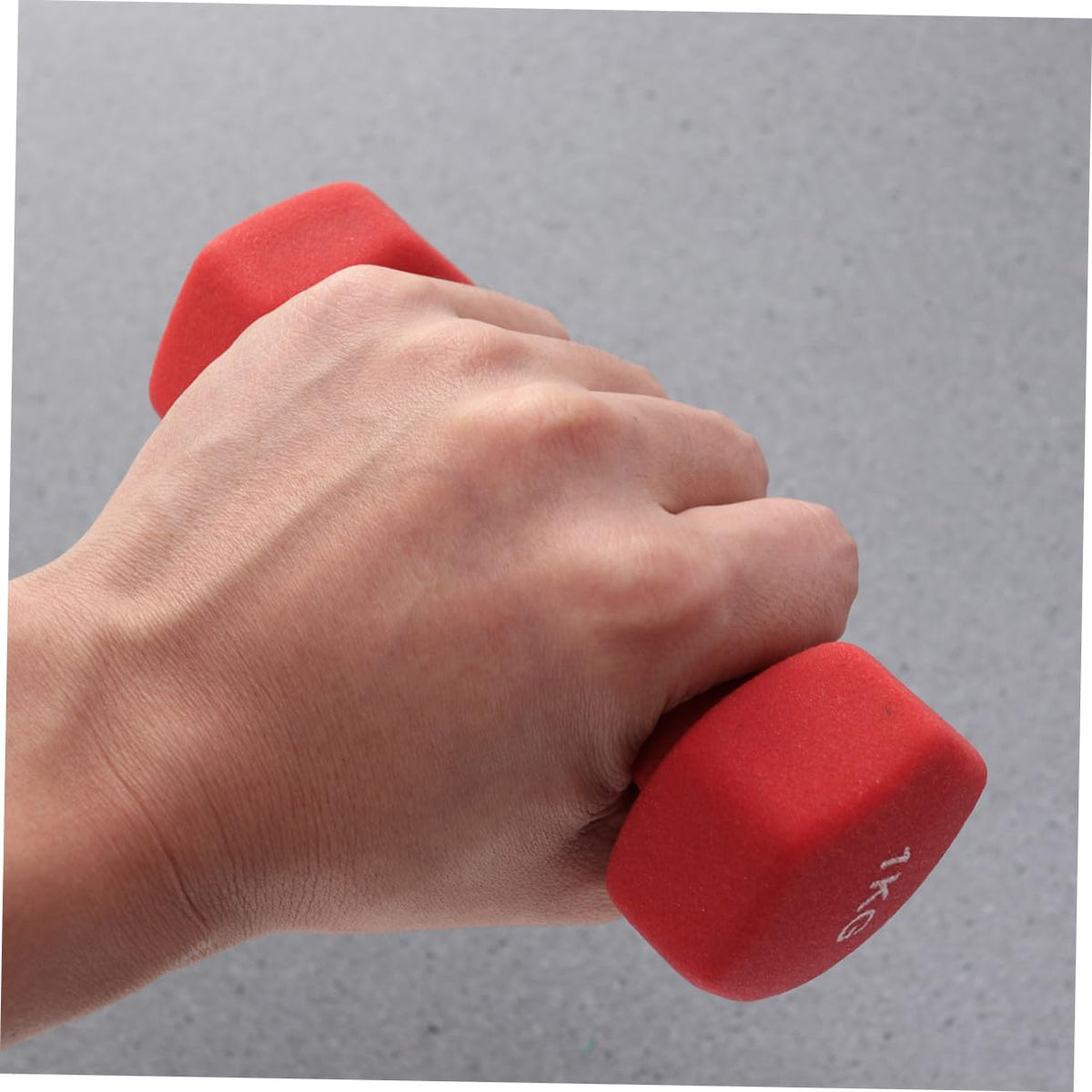 Ergonomic Hexagonal Neoprene Coated Dumbbells Red W75859