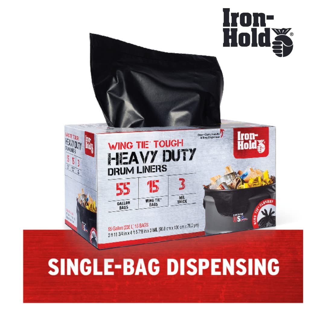 45 Gallon 18 Bags Black Heavy Duty Trash Bags Z9732
