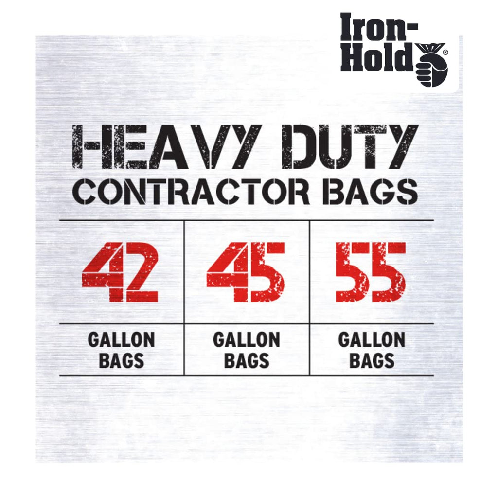 45 Gallon 18 Bags Black Heavy Duty Trash Bags Z9732