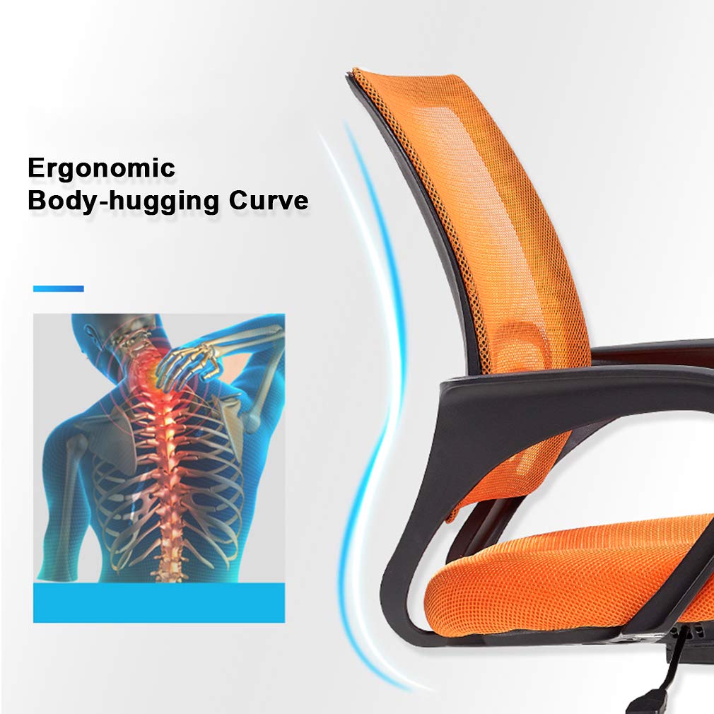 Orange Mesh Office Chair with Lumbar Support G833281