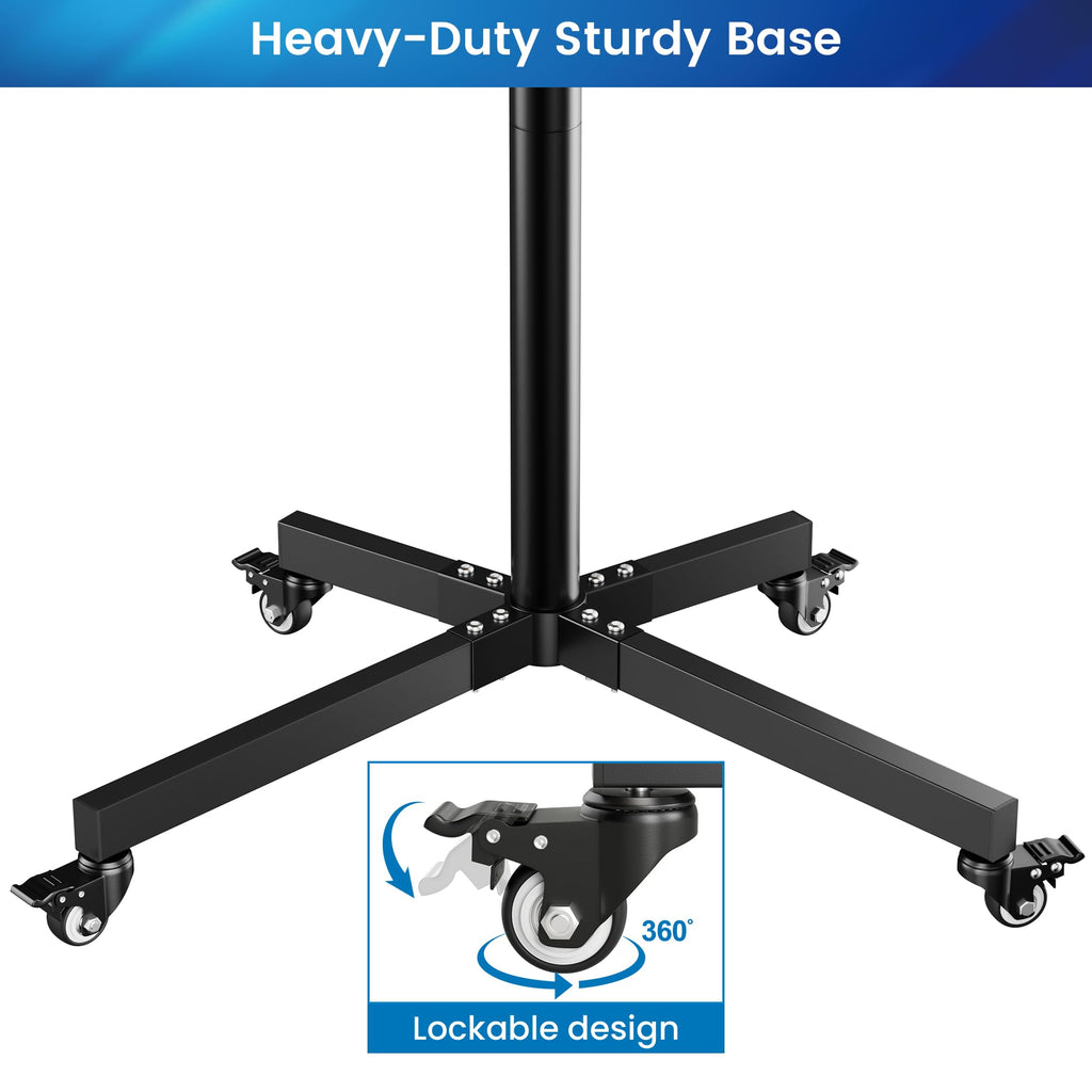Rolling TV Stand for 14-55 Inch TV, Mobile TV Cart on Wheels, Max VESA 400x400mm, Holds 66 lbs E351