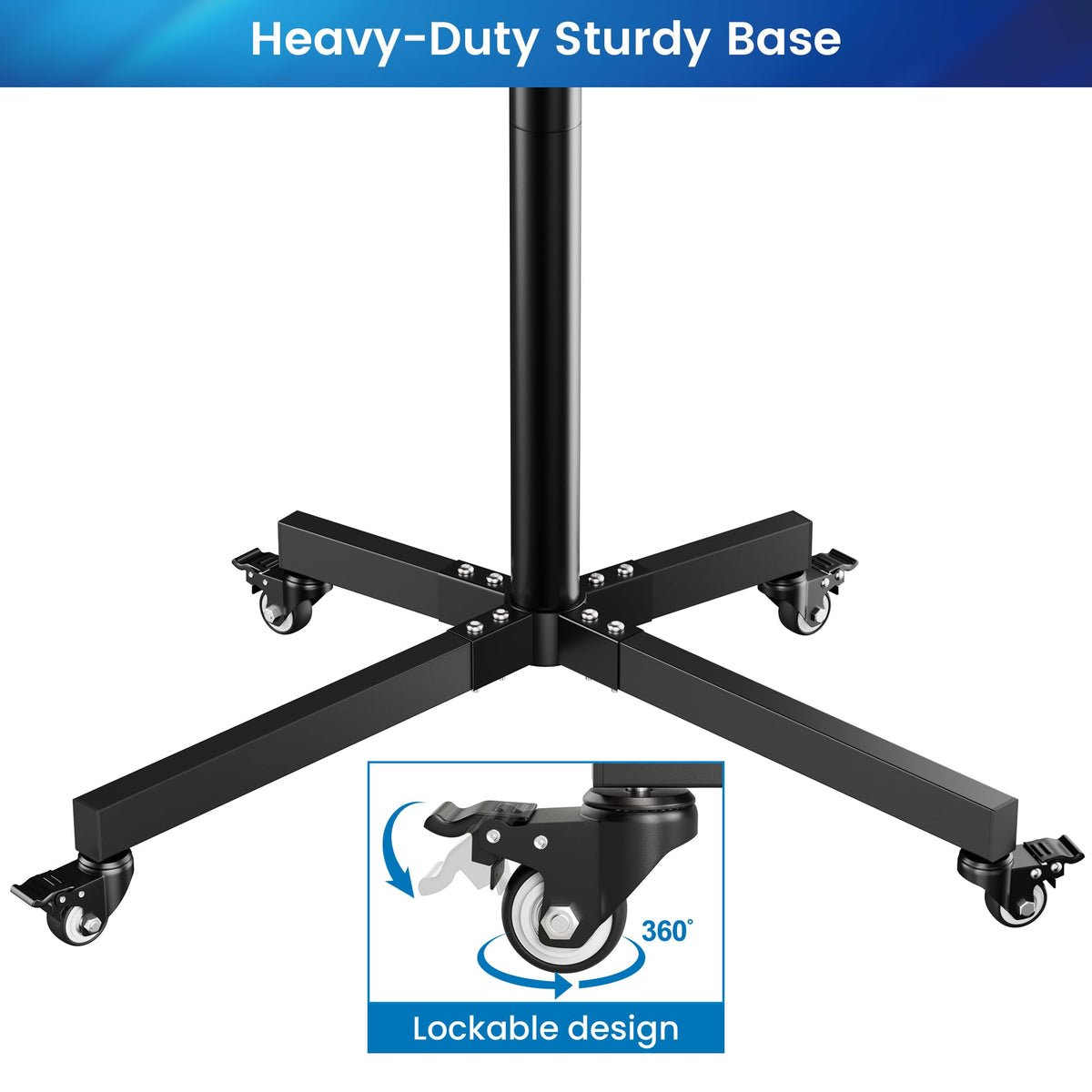 Rolling TV Stand for 14-55 Inch TV, Mobile TV Cart on Wheels, Max VESA 400x400mm, Holds 66 lbs E351