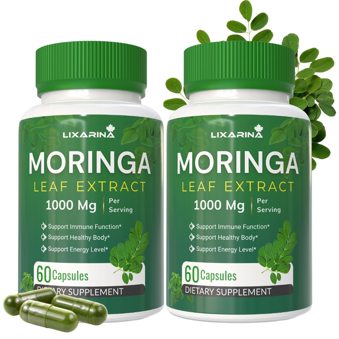 Moringa Capsules Organic 1000MG 60 Count Pack-2 U79944