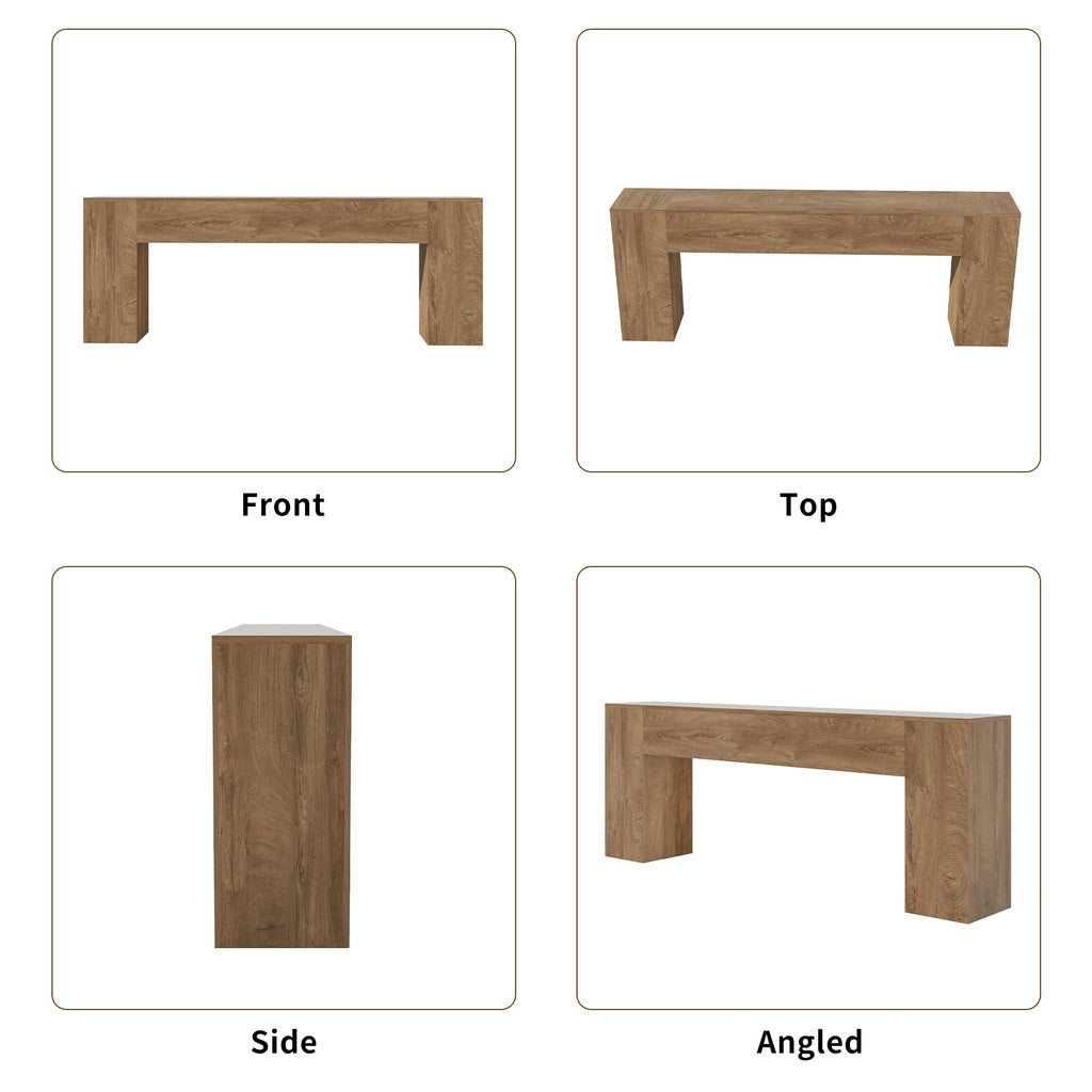 86-Inch Natural Oak Brown Console Table K422673
