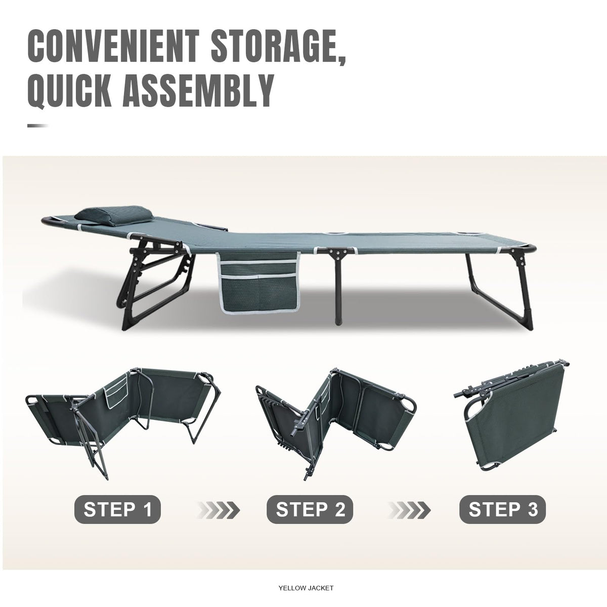 Folding Camping Cot with Mattress and Pillow Y74403