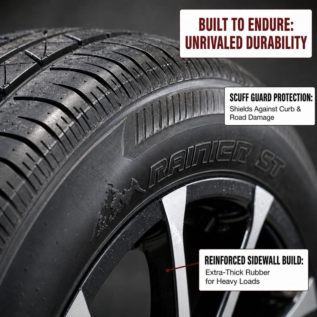 2-Pack Radial Trailer Tire Rim Assembly ST205/75R15 5 Lug Black X51403