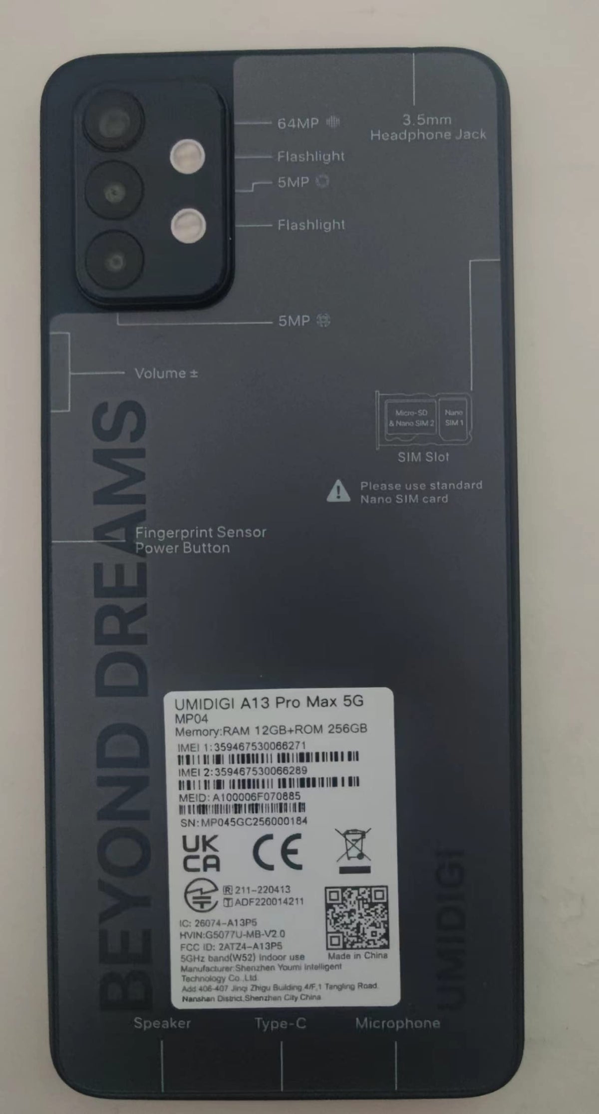 5G Smartphone 12GB RAM 256GB ROM 6.8" 90Hz Display 64MP Camera 5150mAh Battery Y51939