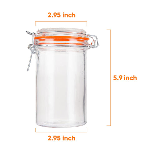 16 oz Glass Airtight Storage Jars, 12 Pack K5017