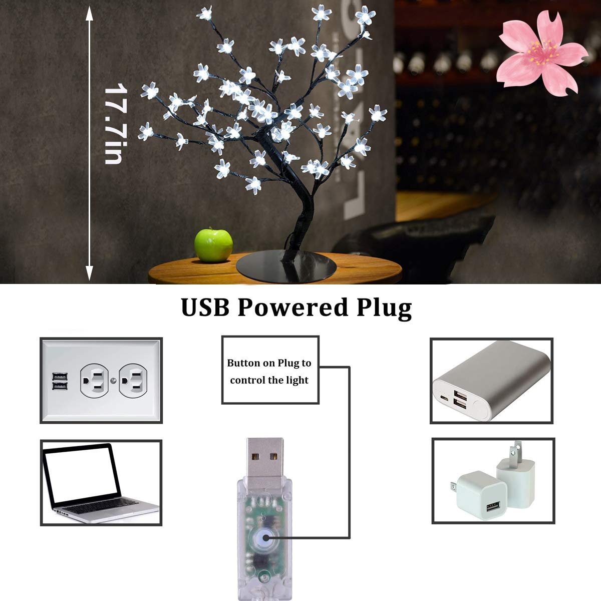 Color-Changing LED Cherry Blossom Tree Light Z871890