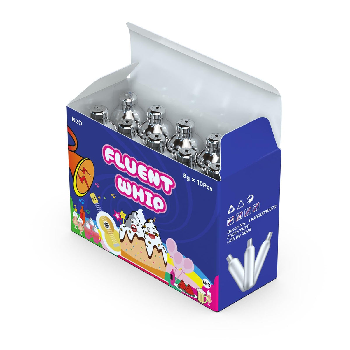 8g Food Grade N2O Cream Chargers 10 Pack X618291