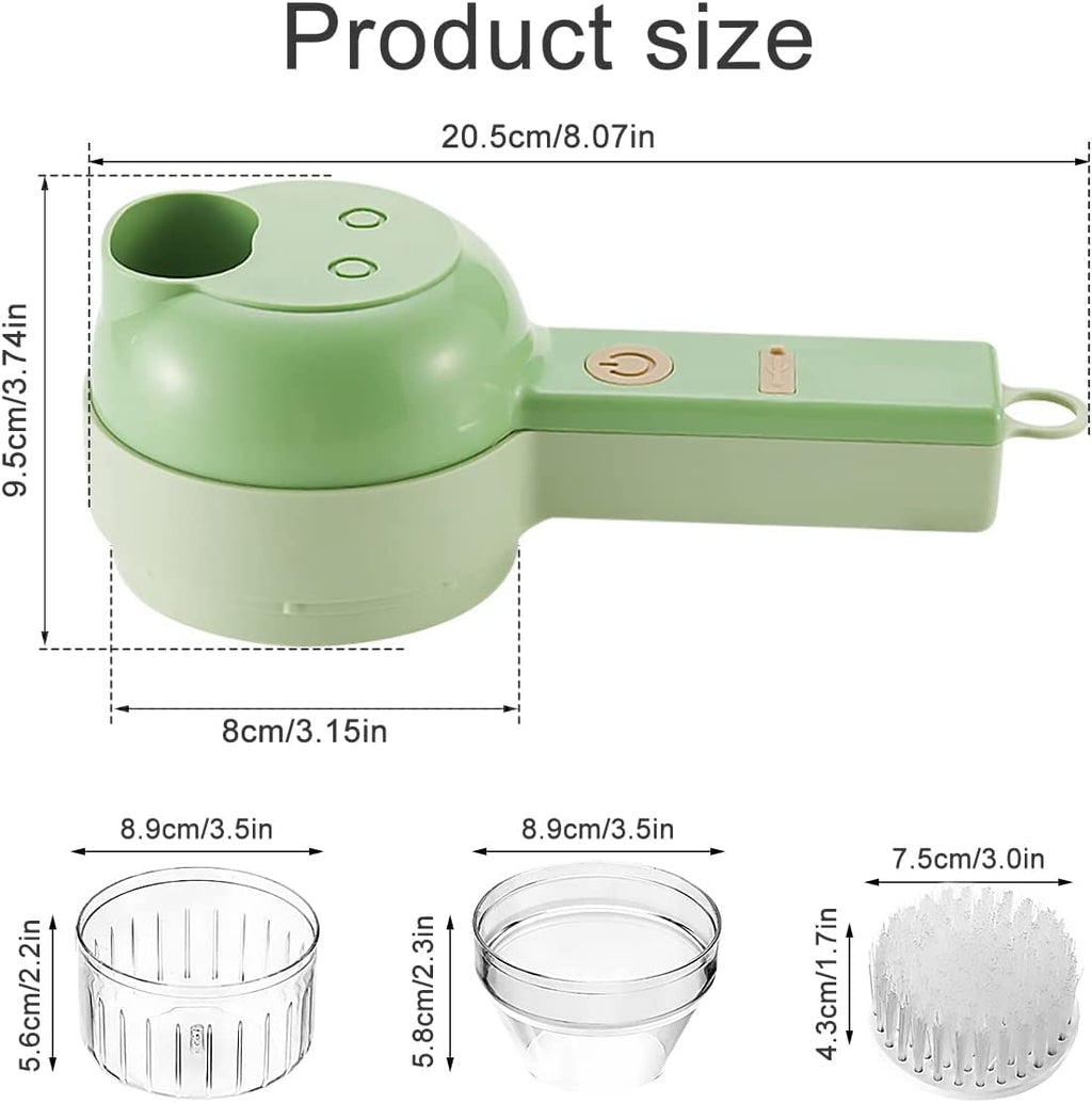4 in 1 Handheld Electric Vegetable Cutter Set USB Rechargeable F593