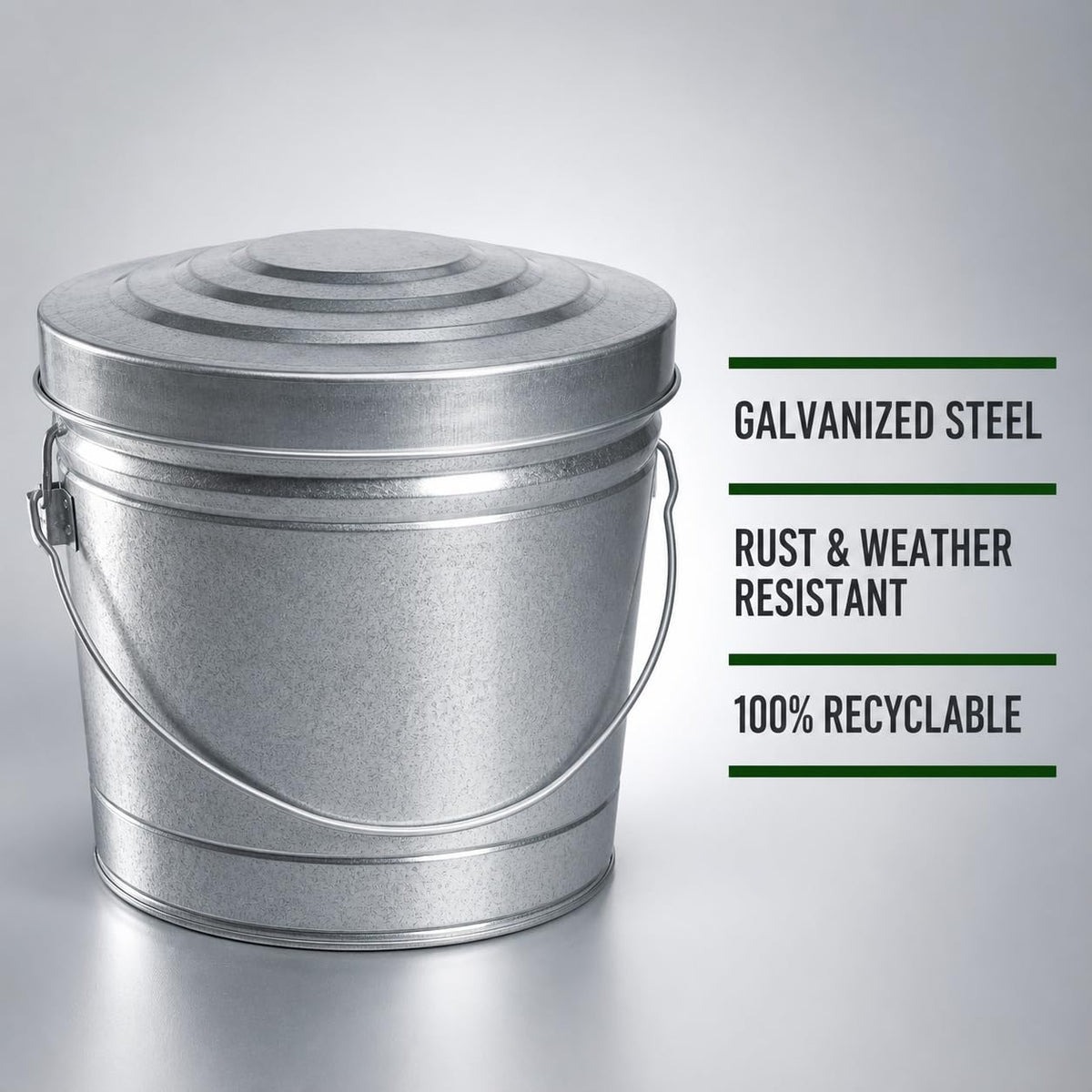 6 Gal Galvanized Steel Storage Can R1963