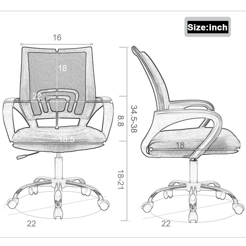 Orange Mesh Office Chair with Lumbar Support G833281