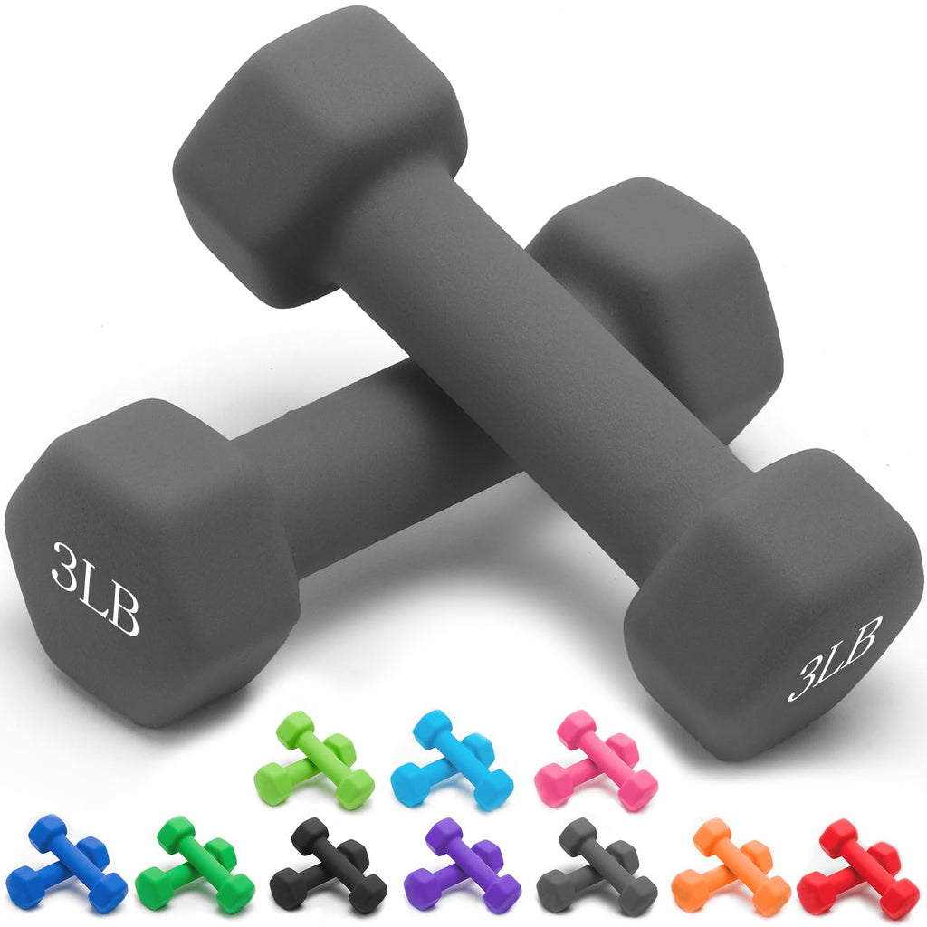 Neoprene Dumbbells Set, 1-15 LB, Anti-Slip, Hex Shape P1782