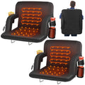 Heated Stadium Seats for Bleachers with Back Support, Black J34989