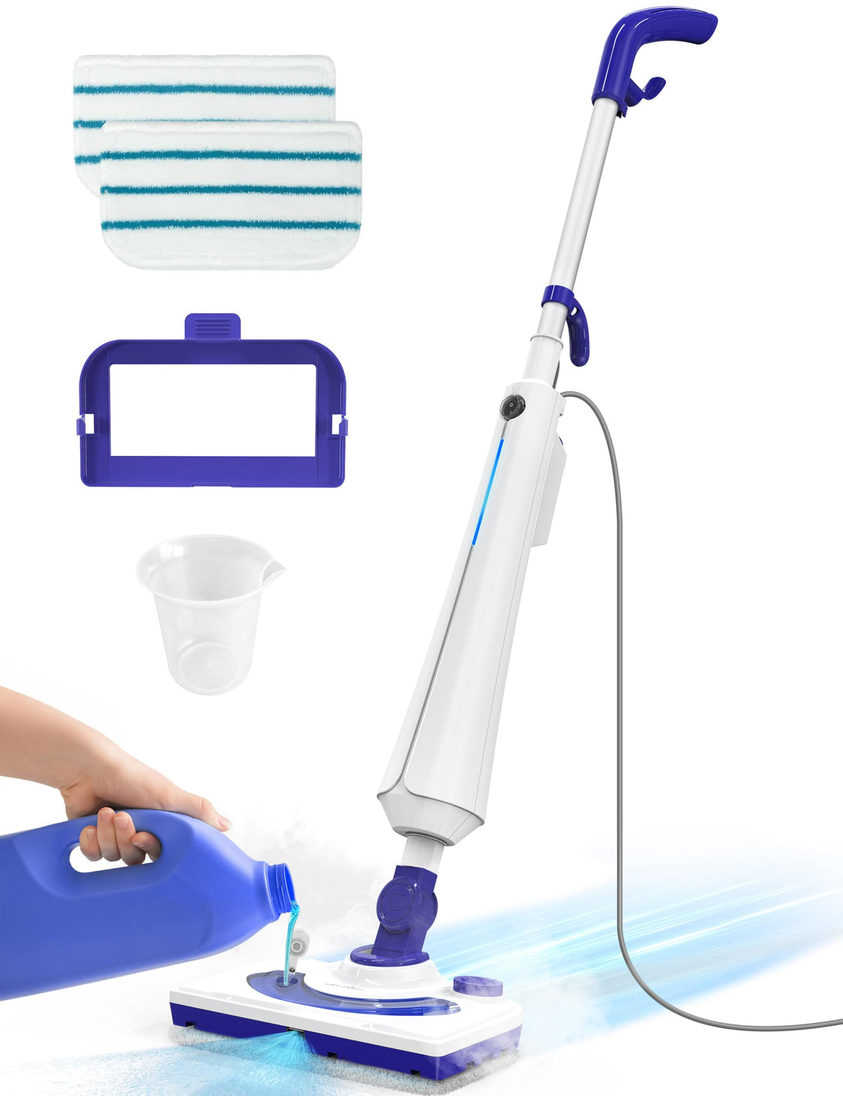 1300W Steam Mop Cleaner with 2 Washable Pads H65802
