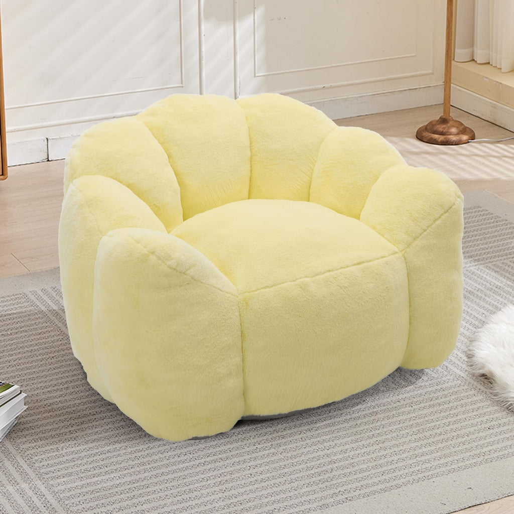 Faux Fur Bean Bag Sofa with Memory Foam C813881