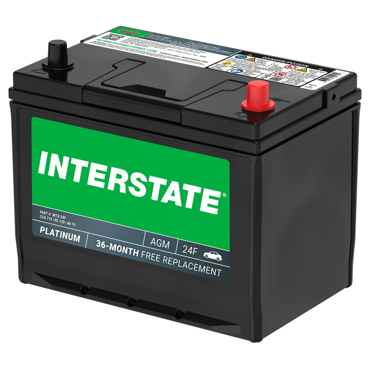 12V 70Ah 710CCA Group 24F AGM Car Battery D3279