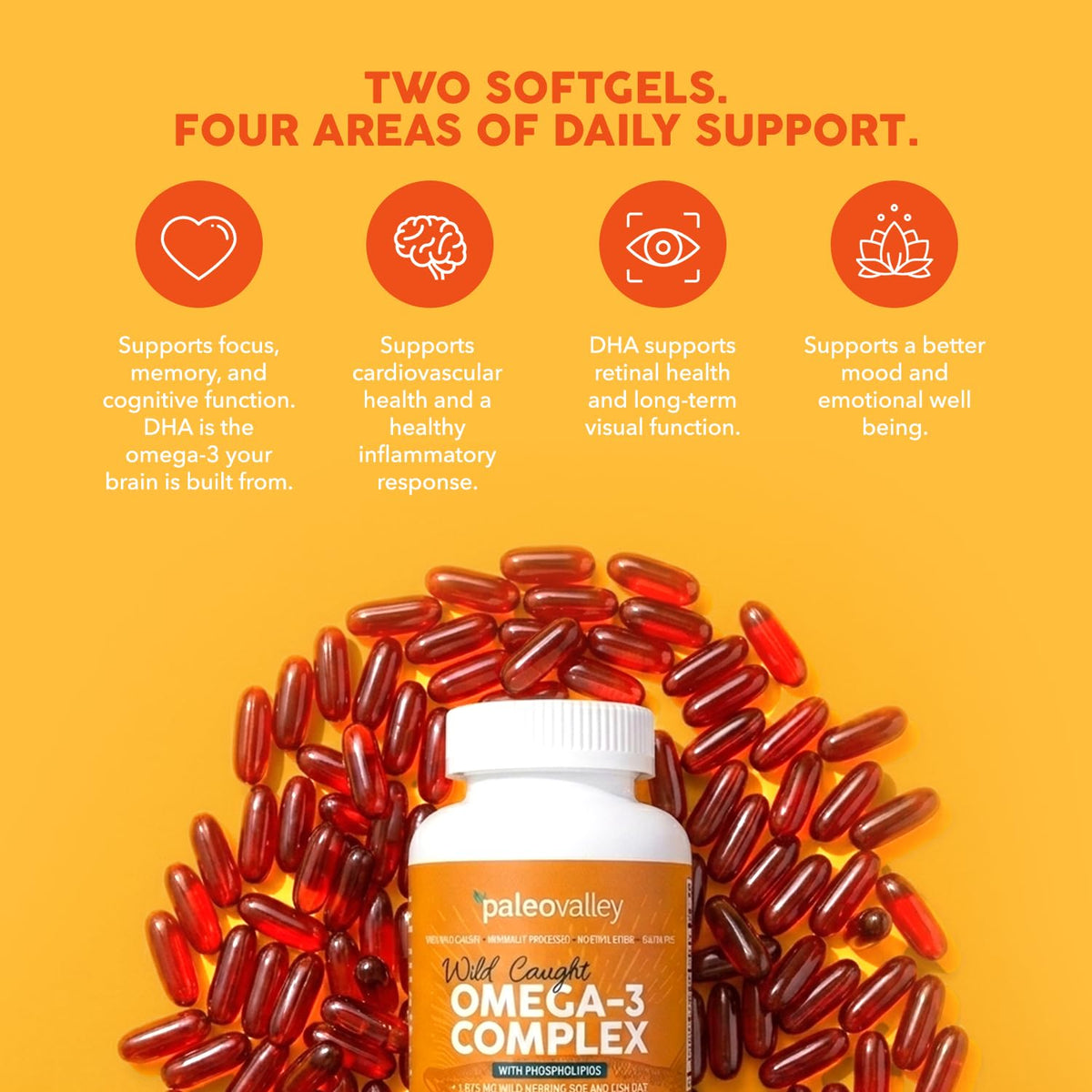 Wild Caught Omega-3 Fish Oil 750mg DHA 187mg EPA V7053